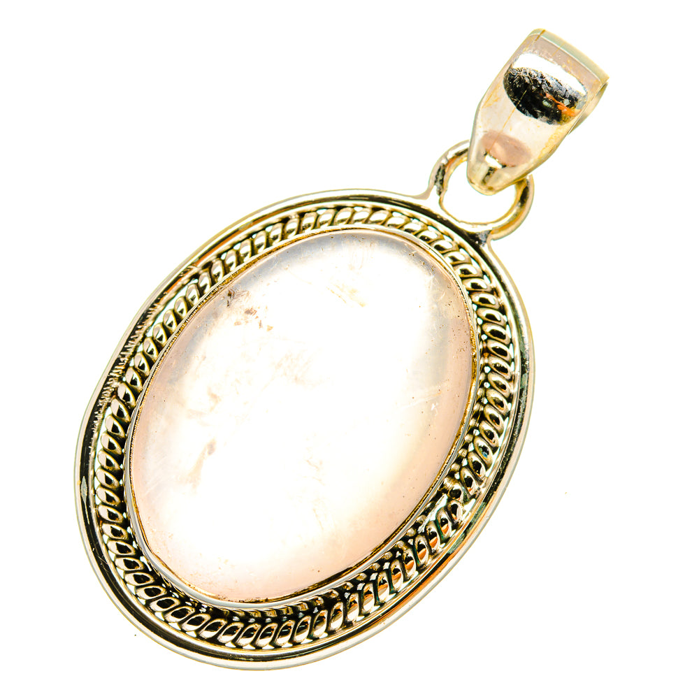 Rose Quartz Pendants handcrafted by Anasilvercos - PD6385