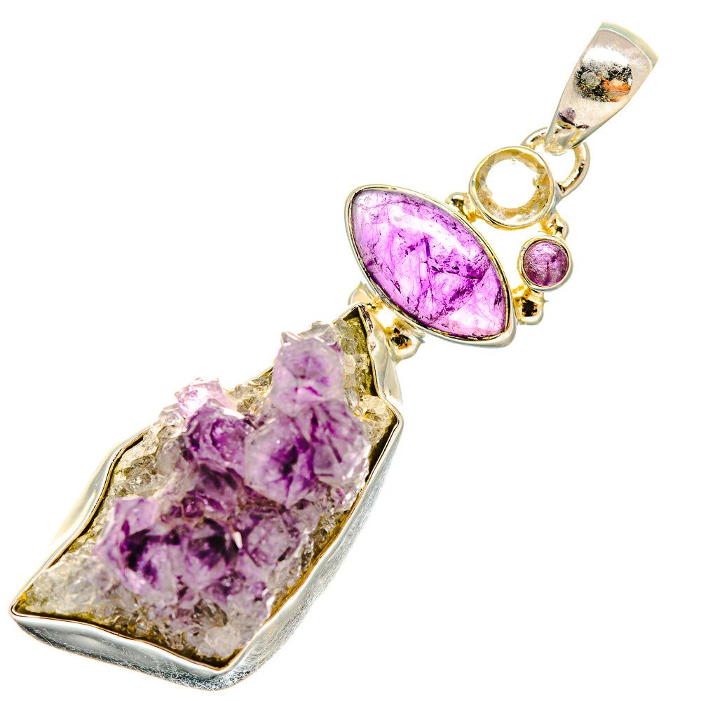 Amethyst Crystal Pendants handcrafted by Anasilvercos - PD6411