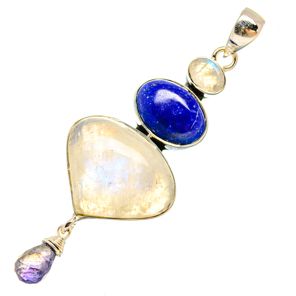 Rainbow Moonstone Pendants handcrafted by Anasilvercos - PD6420