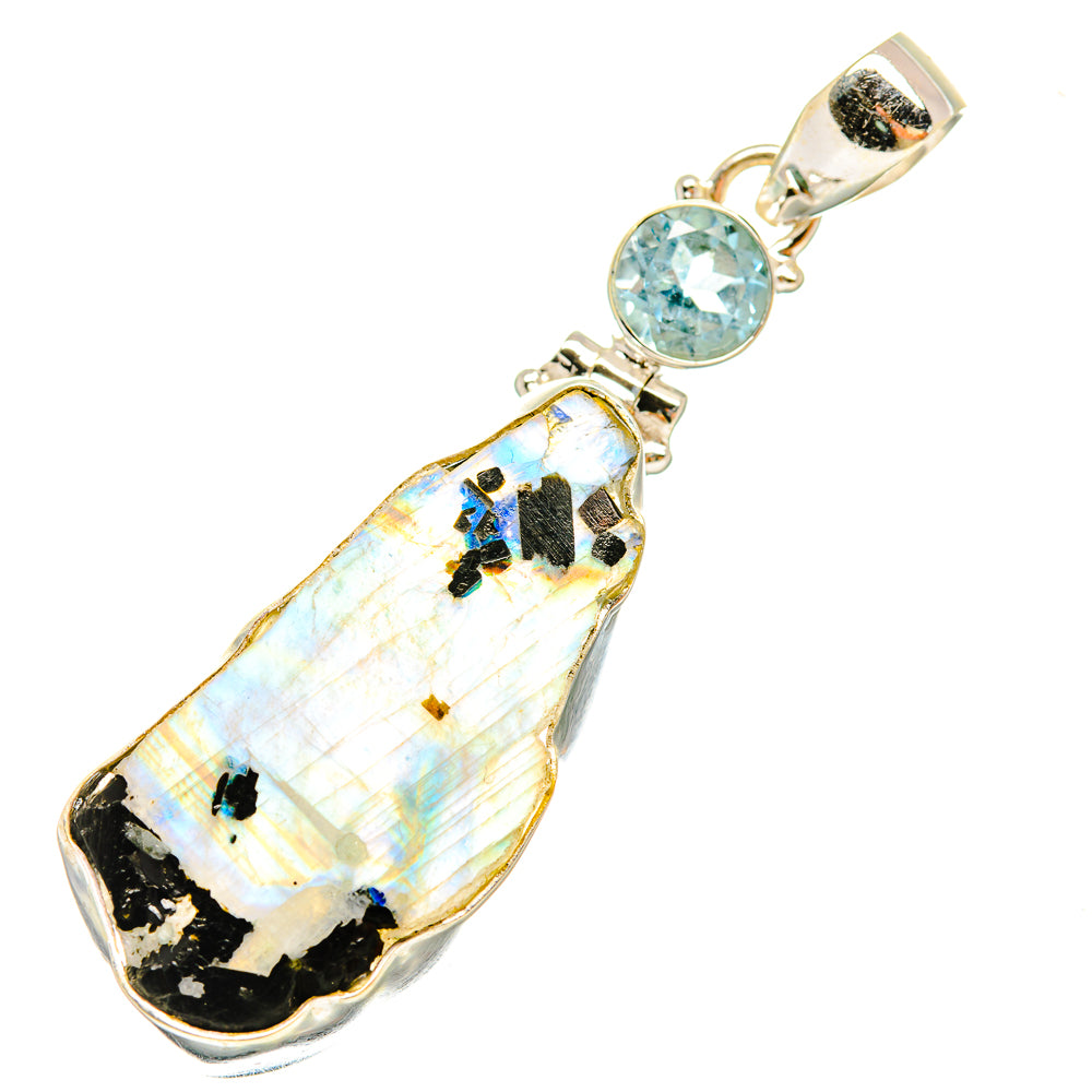 Rainbow Moonstone Pendants handcrafted by Anasilvercos - PD6422