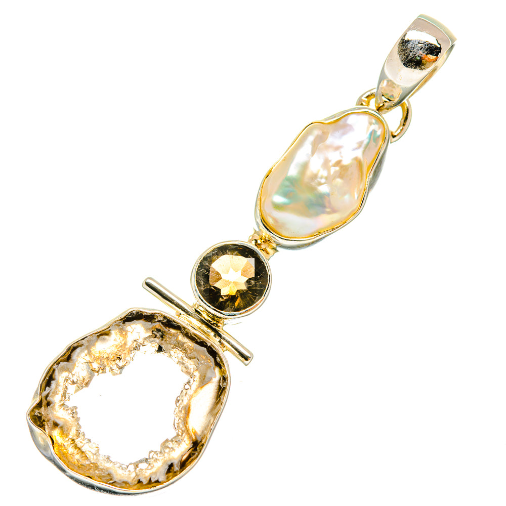 Coconut Geode Druzy Pendants handcrafted by Anasilvercos - PD6431
