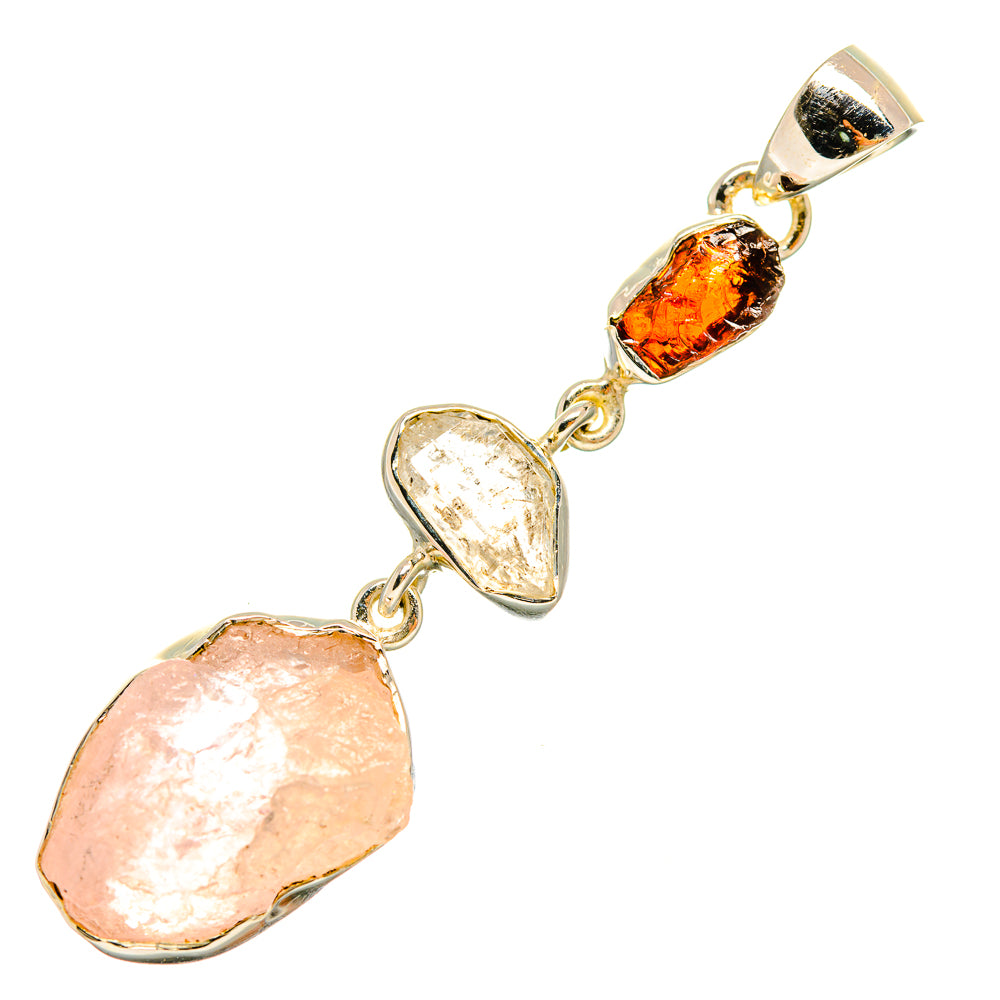 Rose Quartz Pendants handcrafted by Anasilvercos - PD6444