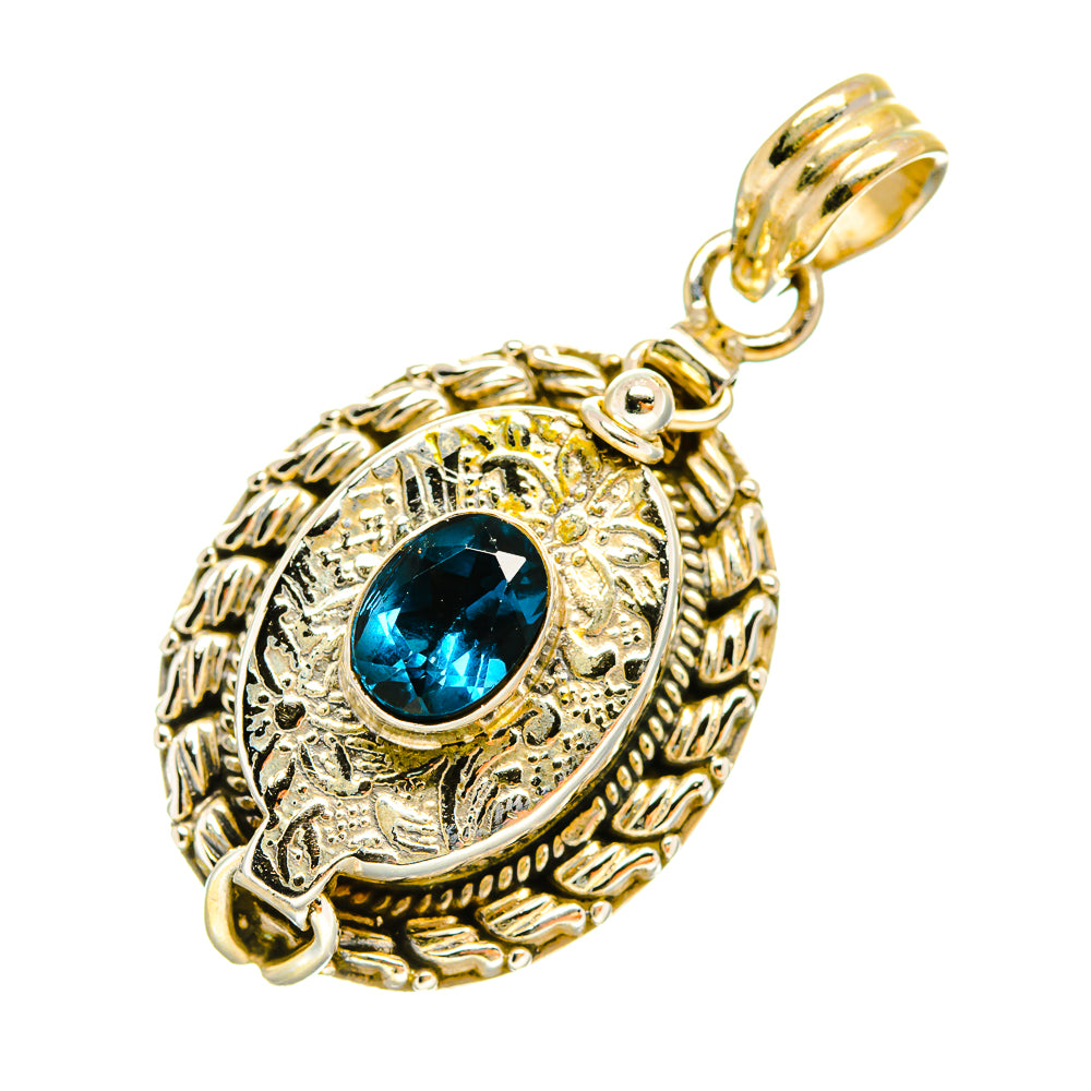 Blue Topaz Pendants handcrafted by Anasilvercos - PD6447