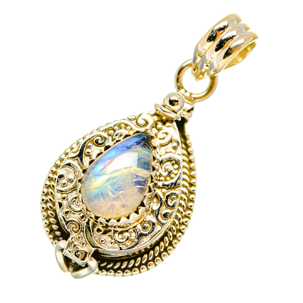 Rainbow Moonstone Pendants handcrafted by Anasilvercos - PD6455