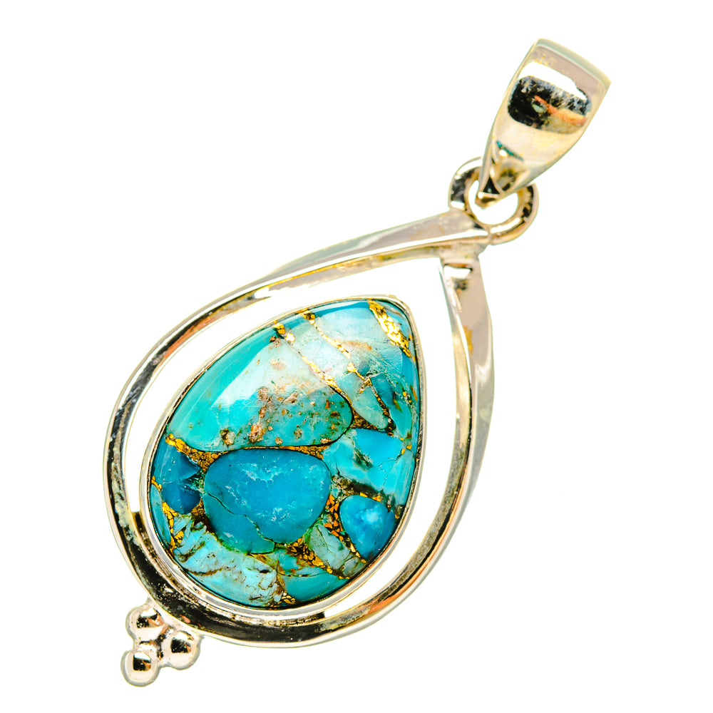 Blue Copper Composite Turquoise Pendants handcrafted by Anasilvercos - PD6469