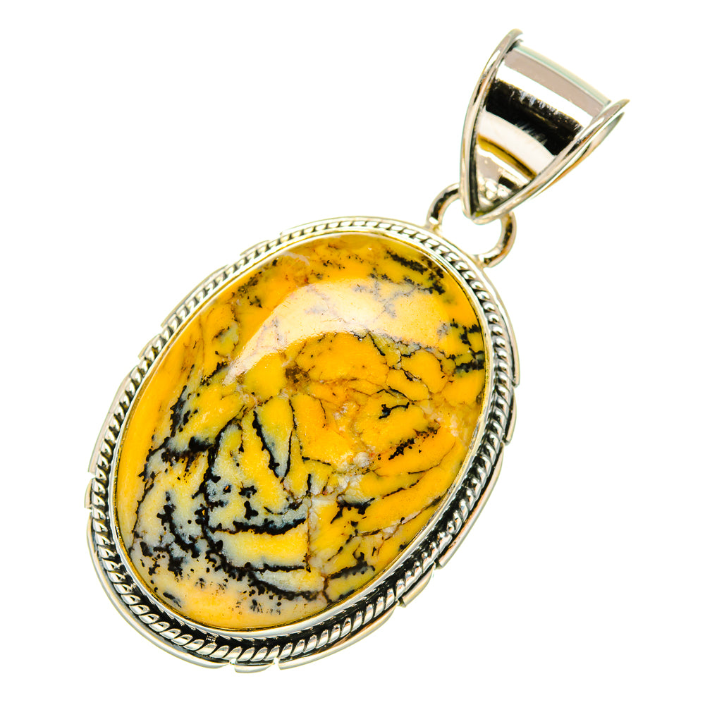 Yellow Dendrite Opal Pendants handcrafted by Anasilvercos - PD6477