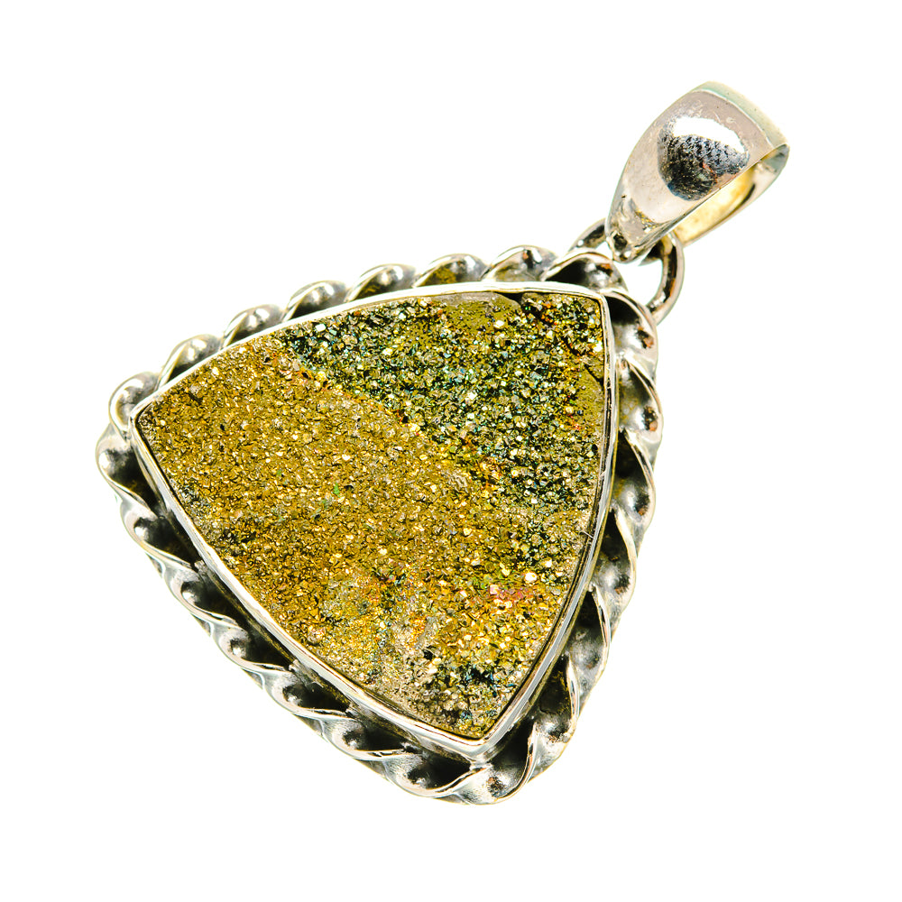 Spectro Pyrite Druzy Pendants handcrafted by Anasilvercos - PD6483