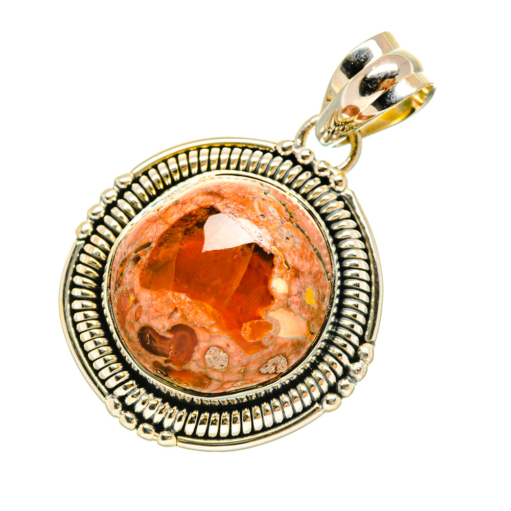 Mexican Fire Opal Pendants handcrafted by Anasilvercos - PD6488