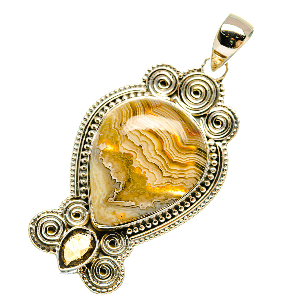 Laguna Lace Agate Pendants handcrafted by Anasilvercos - PD6502