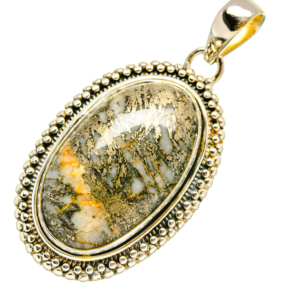 Pyrite Agate Pendants handcrafted by Anasilvercos - PD6504