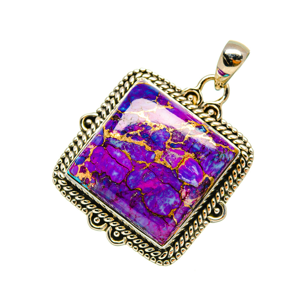 Purple Copper Composite Turquoise Pendants handcrafted by Anasilvercos - PD6575