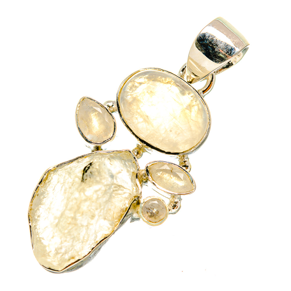 Rainbow Moonstone Pendants handcrafted by Anasilvercos - PD6591