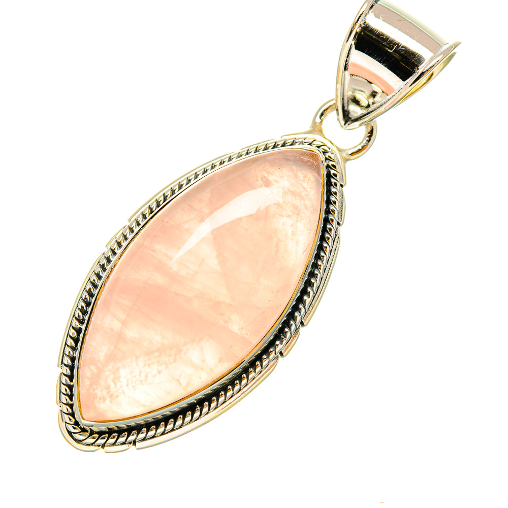 Rose Quartz Pendants handcrafted by Anasilvercos - PD6607