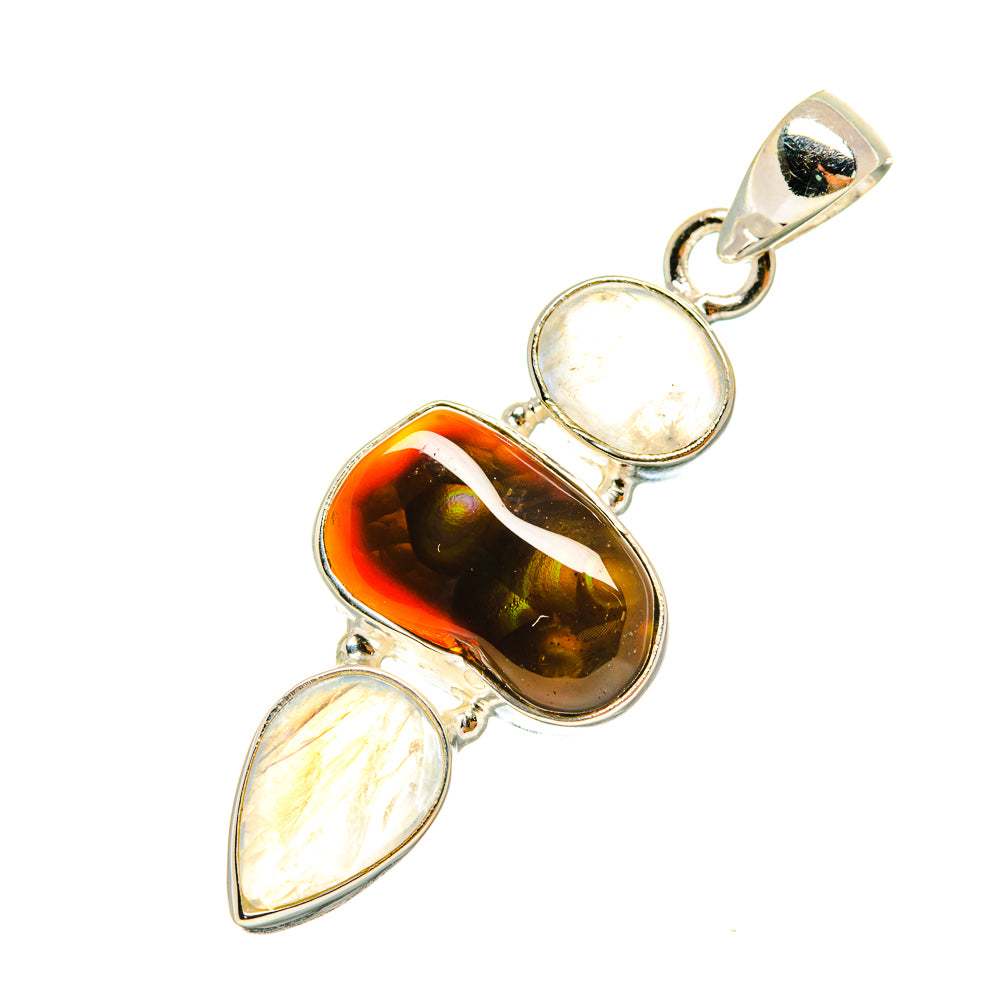 Mexican Fire Agate Pendants handcrafted by Anasilvercos - PD6622