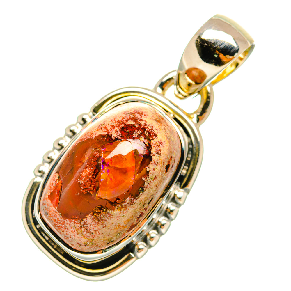 Mexican Fire Opal Pendants handcrafted by Anasilvercos - PD6632