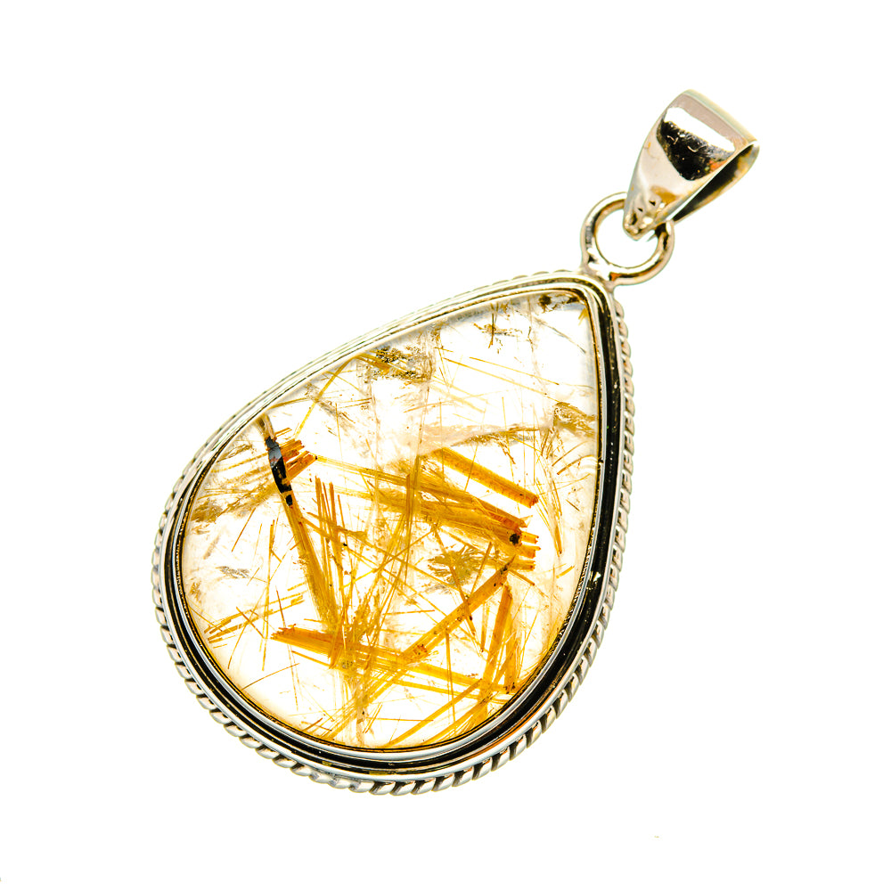 Rutilated Quartz Pendants handcrafted by Anasilvercos - PD6639