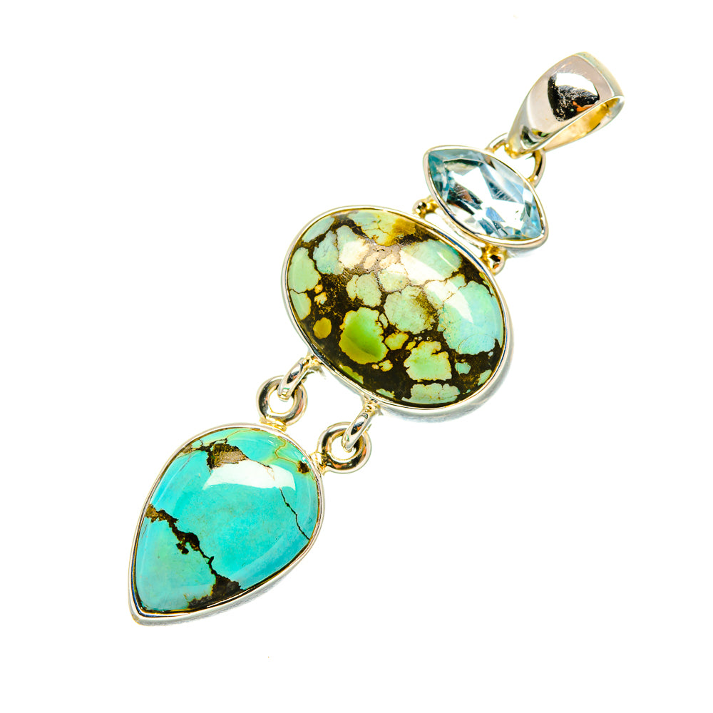 Tibetan Turquoise Pendants handcrafted by Anasilvercos - PD6659