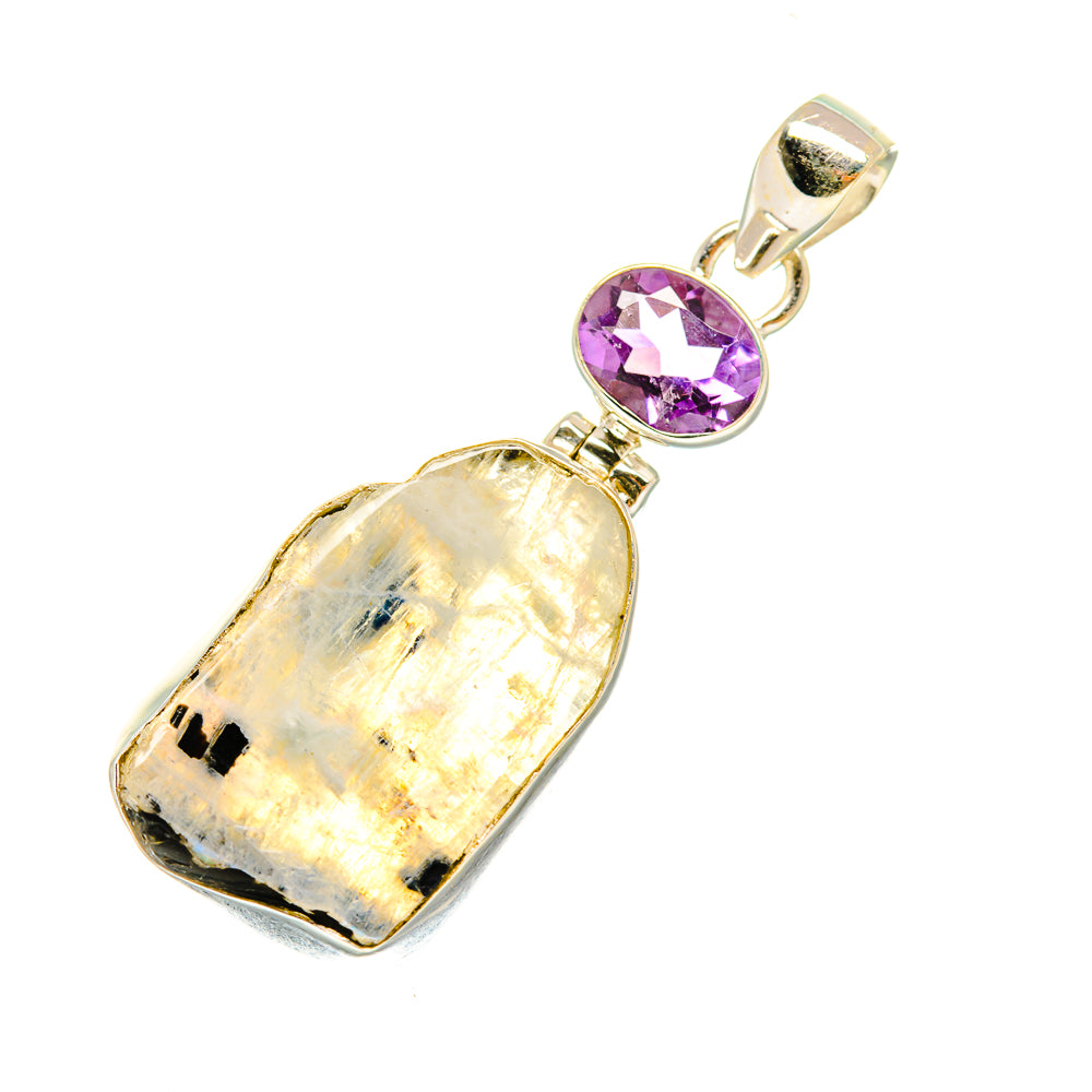 Rainbow Moonstone Pendants handcrafted by Anasilvercos - PD6663