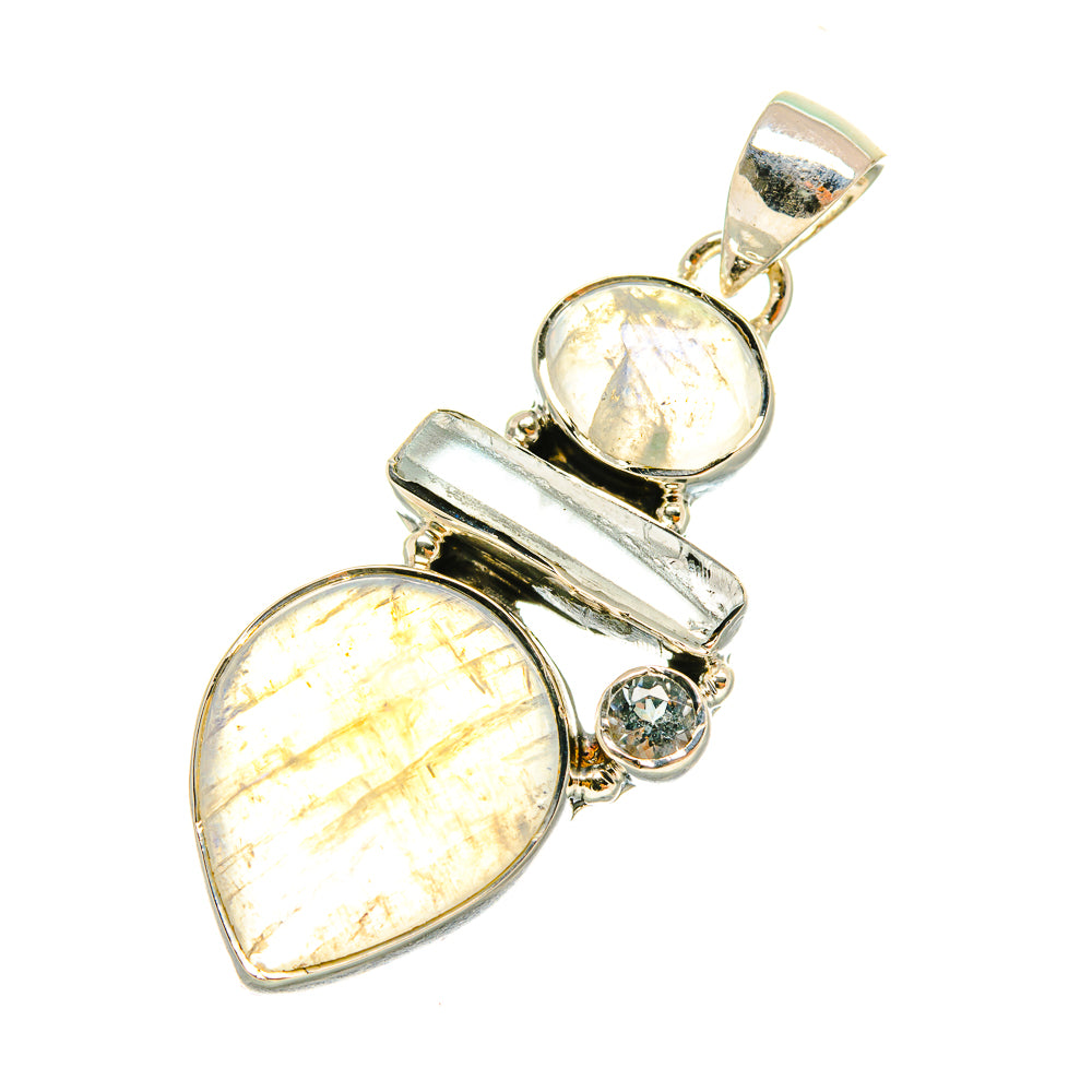 Rainbow Moonstone Pendants handcrafted by Anasilvercos - PD6678