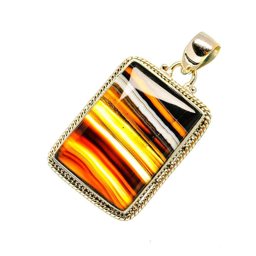 Black Botswana Agate Pendants handcrafted by Anasilvercos - PD6713