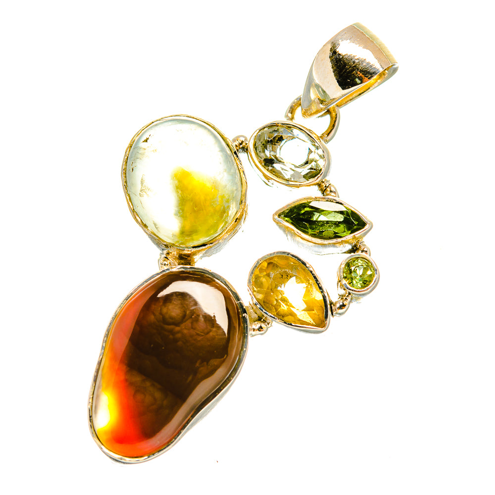 Mexican Fire Agate Pendants handcrafted by Anasilvercos - PD6724