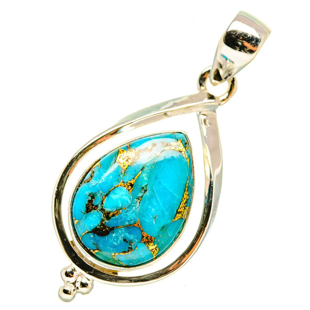 Blue Copper Composite Turquoise Pendants handcrafted by Anasilvercos - PD6740