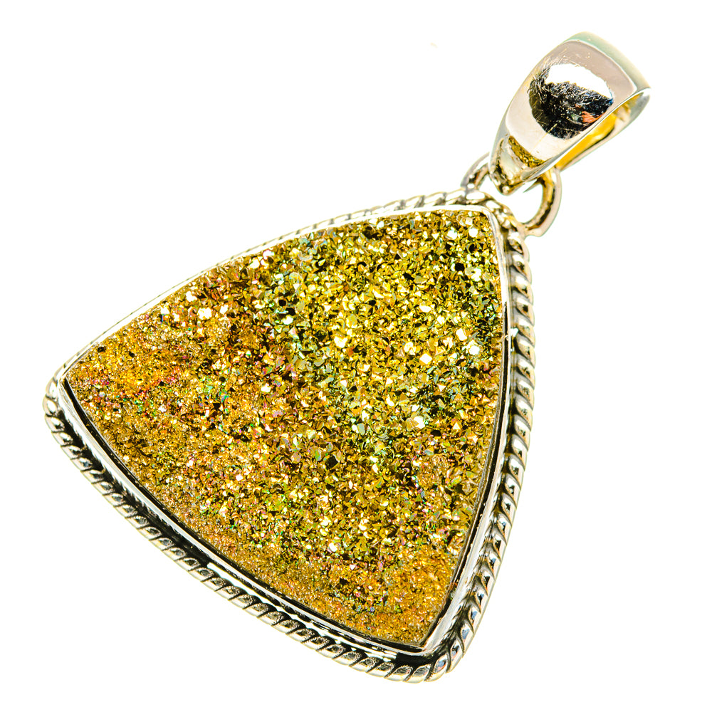 Spectro Pyrite Druzy Pendants handcrafted by Anasilvercos - PD6746