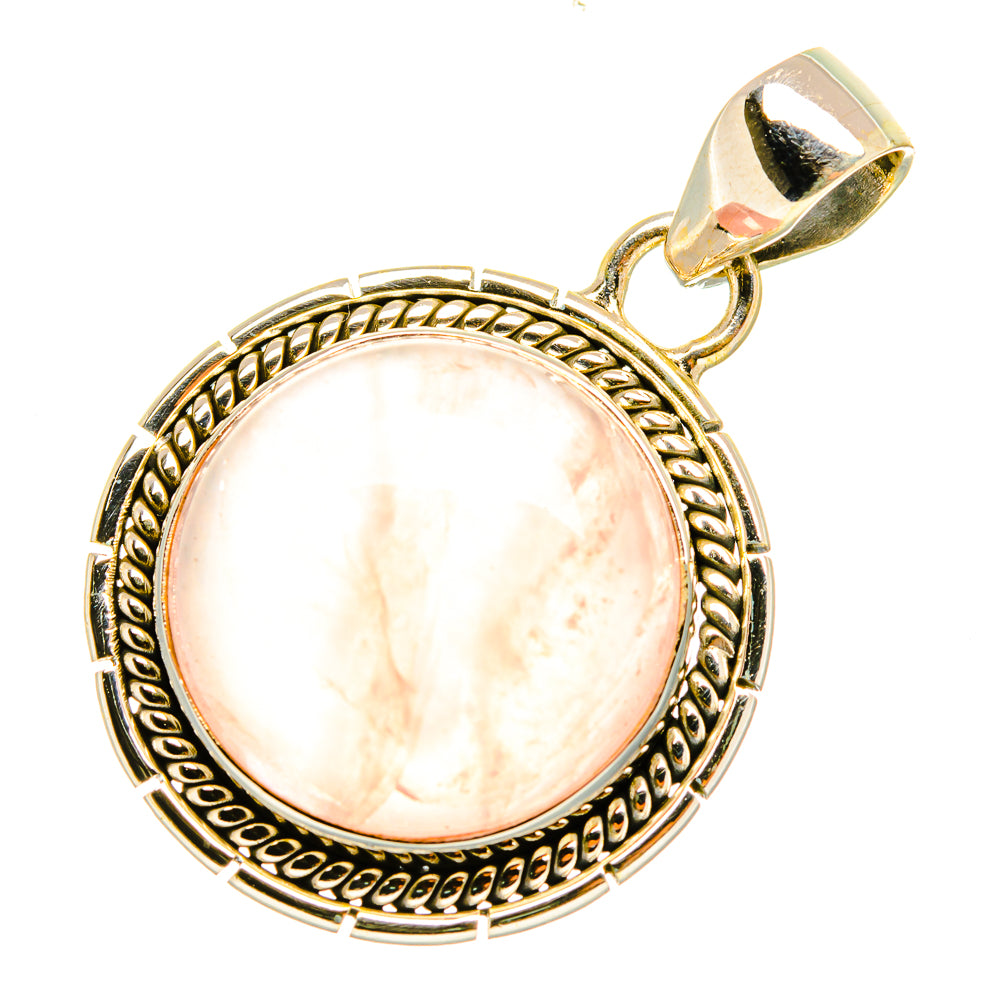 Rose Quartz Pendants handcrafted by Anasilvercos - PD6750