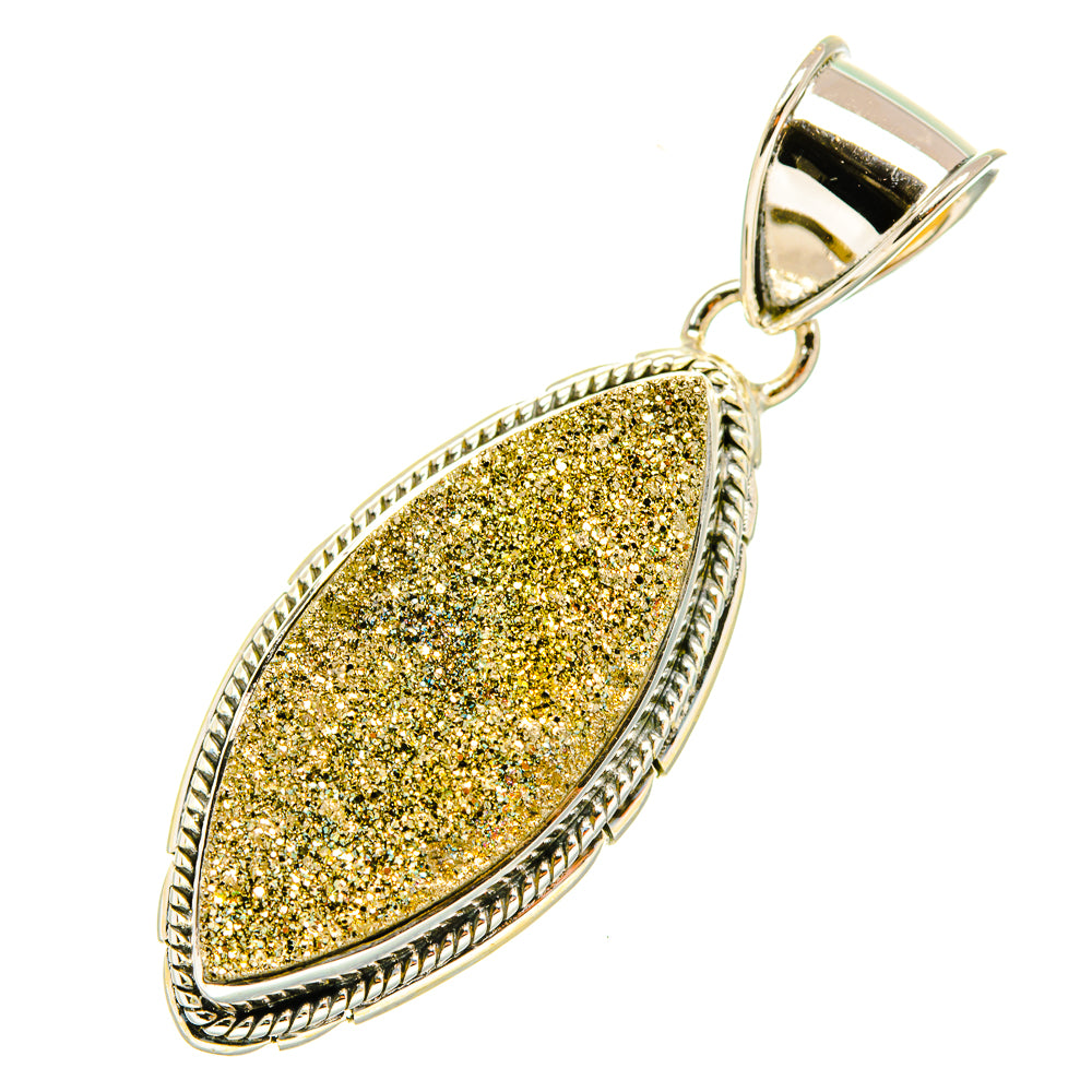 Spectro Pyrite Druzy Pendants handcrafted by Anasilvercos - PD6771