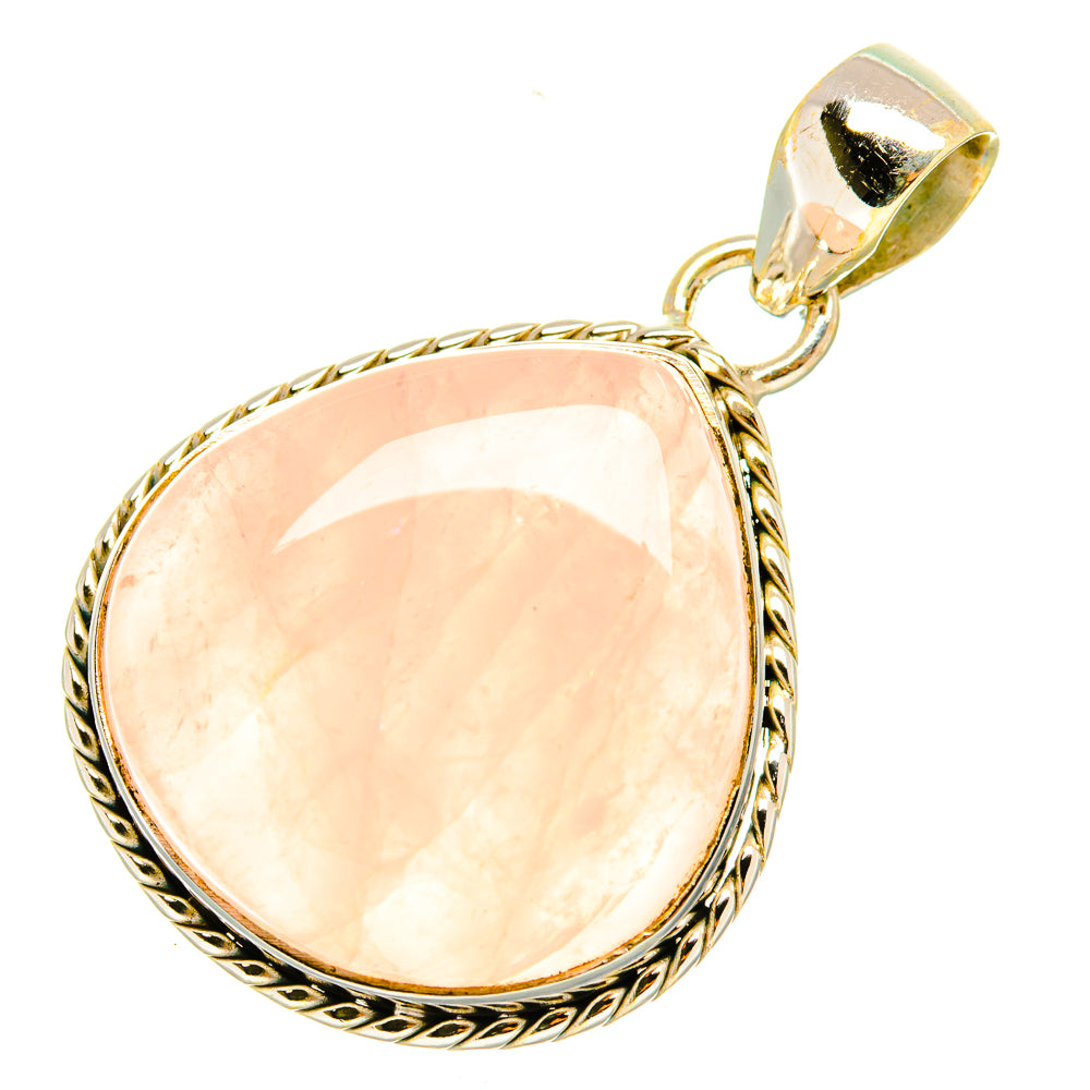 Rose Quartz Pendants handcrafted by Anasilvercos - PD6788