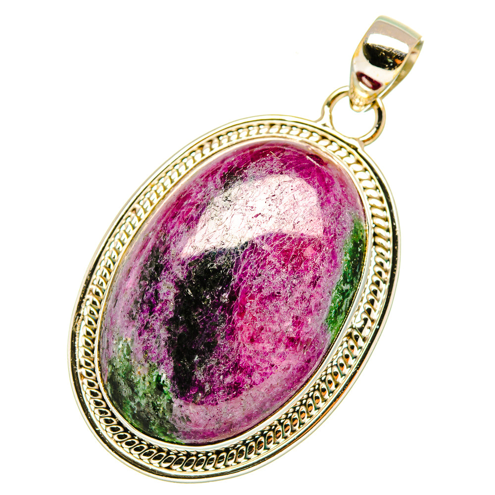 Ruby Zoisite Pendants handcrafted by Anasilvercos - PD6799
