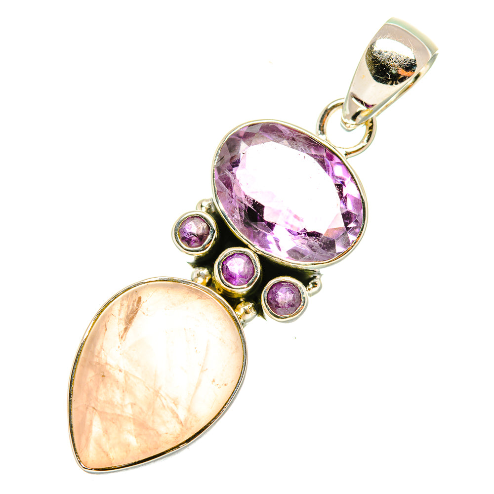 Rose Quartz Pendants handcrafted by Anasilvercos - PD6824