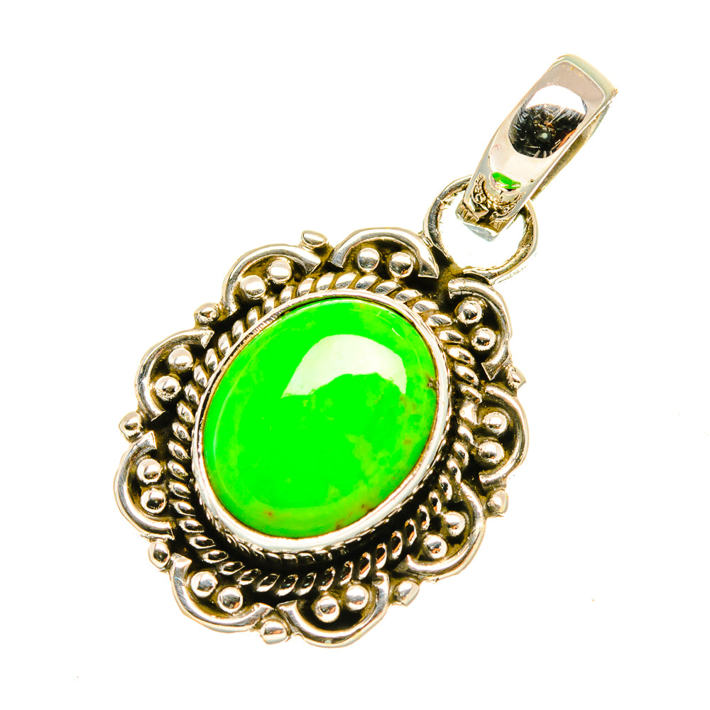 Green Copper Composite Turquoise Pendants handcrafted by Anasilvercos - PD6857