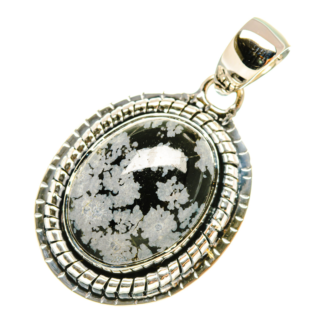 Snowflake Obsidian Pendants handcrafted by Anasilvercos - PD6872