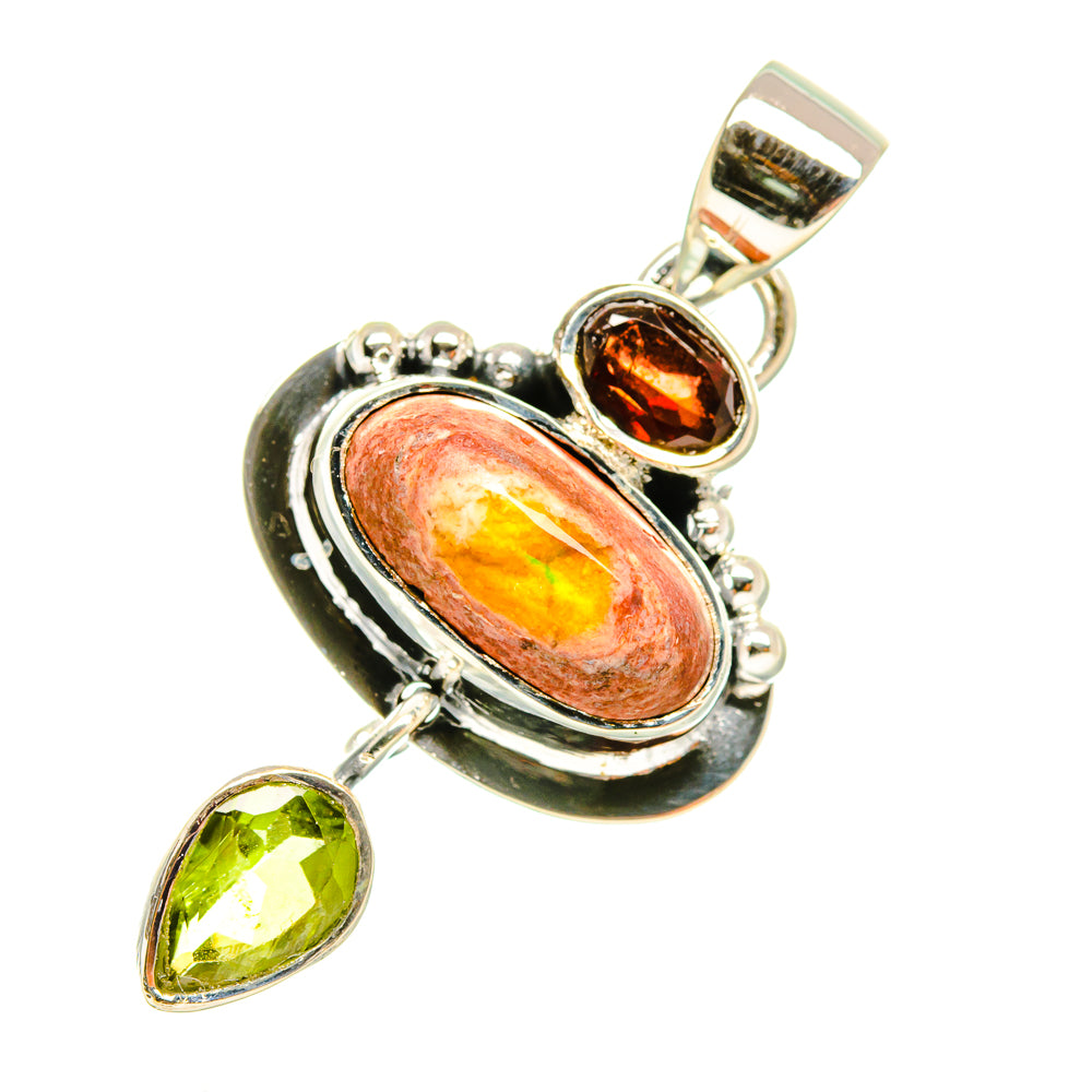 Mexican Fire Opal Pendants handcrafted by Anasilvercos - PD6881