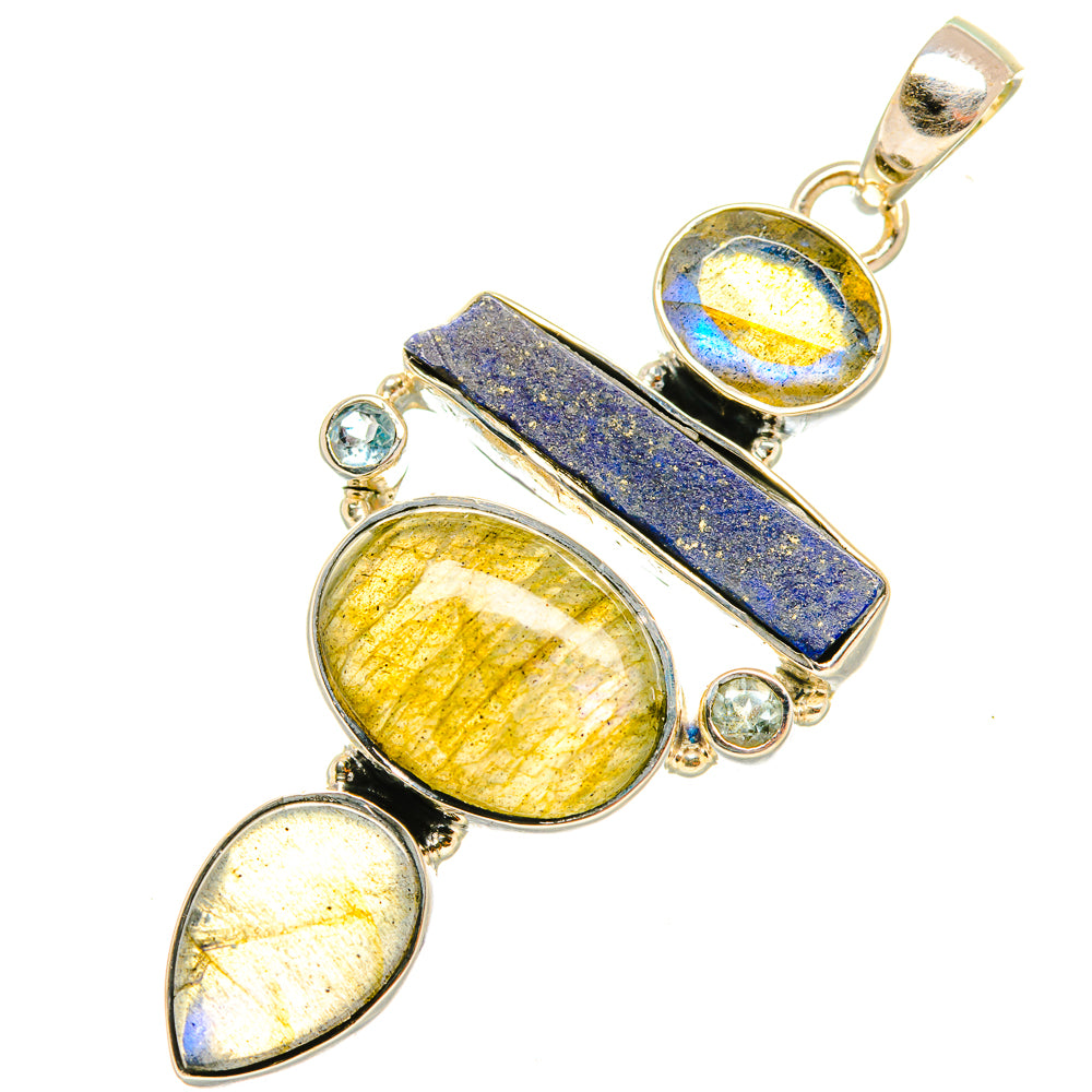 Labradorite, Lapis Lazuli, Blue Topaz Pendants handcrafted by Anasilvercos - PD6888