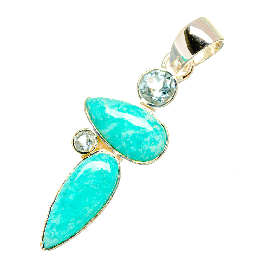 Amazonite, Blue Topaz Pendants handcrafted by Anasilvercos - PD6892