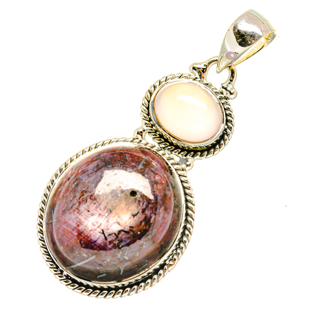 Star Ruby, Rose Quartz Pendants handcrafted by Anasilvercos - PD6894