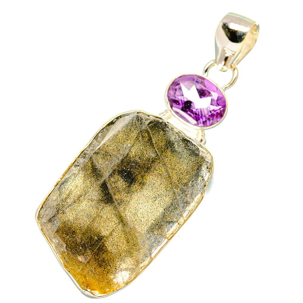 Labradorite, Amethyst Pendants handcrafted by Anasilvercos - PD6904
