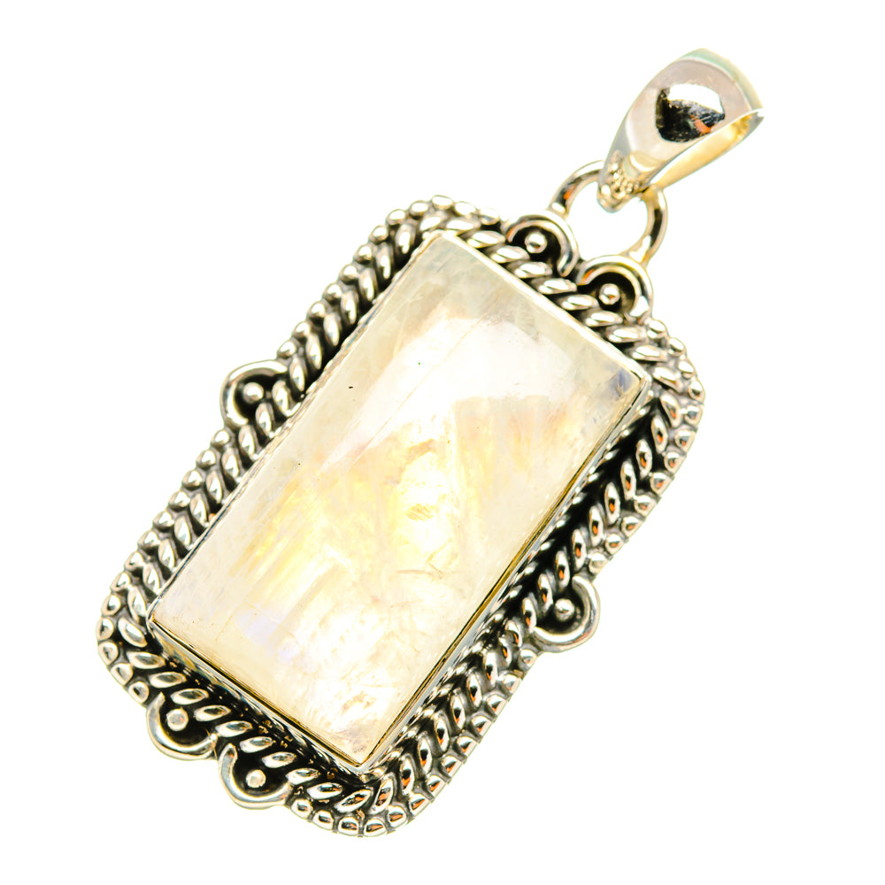 Rainbow Moonstone Pendants handcrafted by Anasilvercos - PD6915