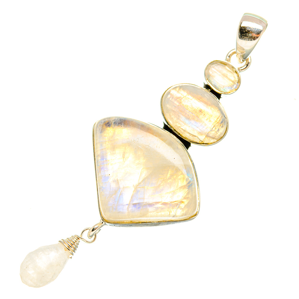 Rainbow Moonstone Pendants handcrafted by Anasilvercos - PD6924