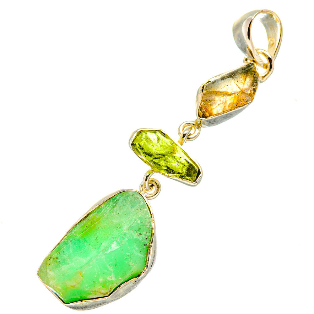 Chrysoprase, Labradorite, Peridot Pendants handcrafted by Anasilvercos - PD6926