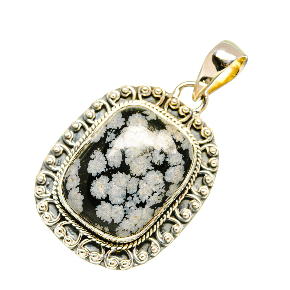 Snowflake Obsidian Pendants handcrafted by Anasilvercos - PD6941