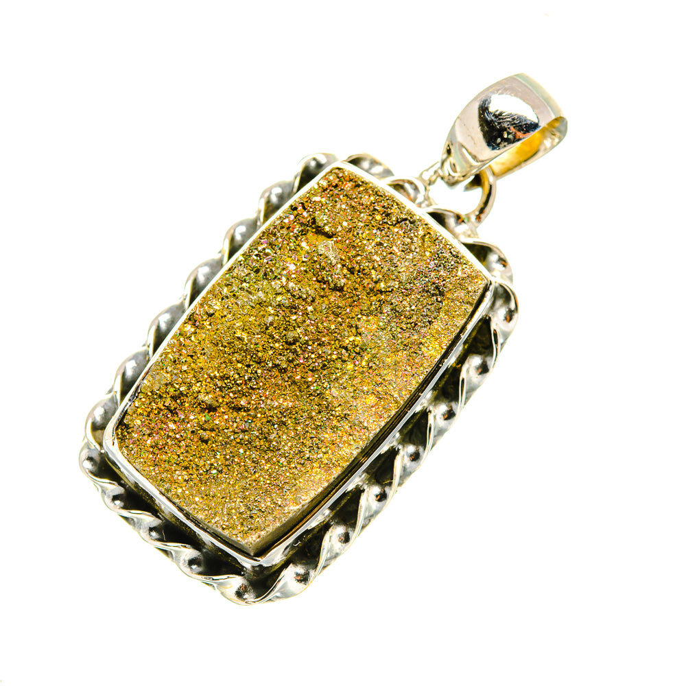Spectro Pyrite Druzy Pendants handcrafted by Anasilvercos - PD6957