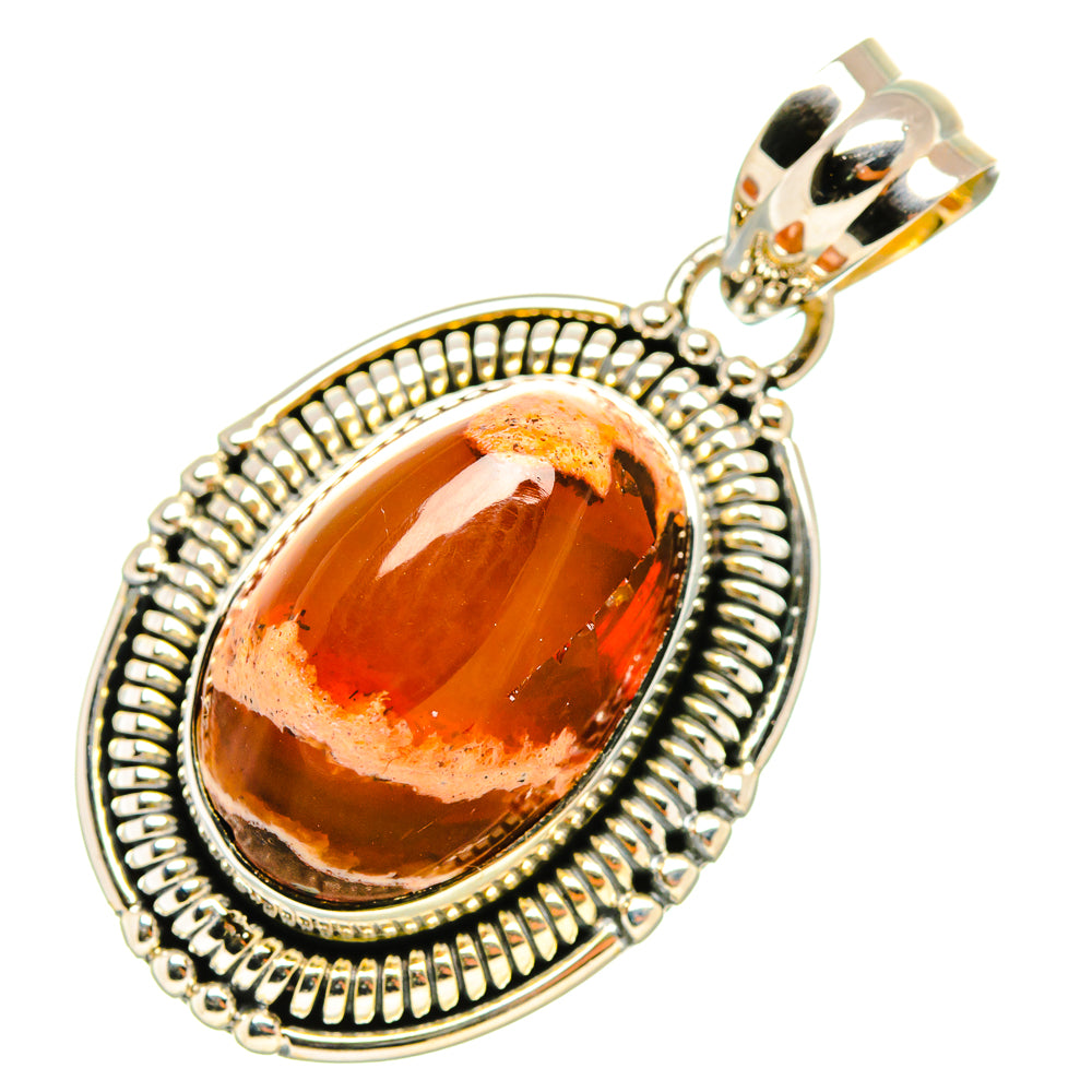 Mexican Fire Opal Pendants handcrafted by Anasilvercos - PD6960