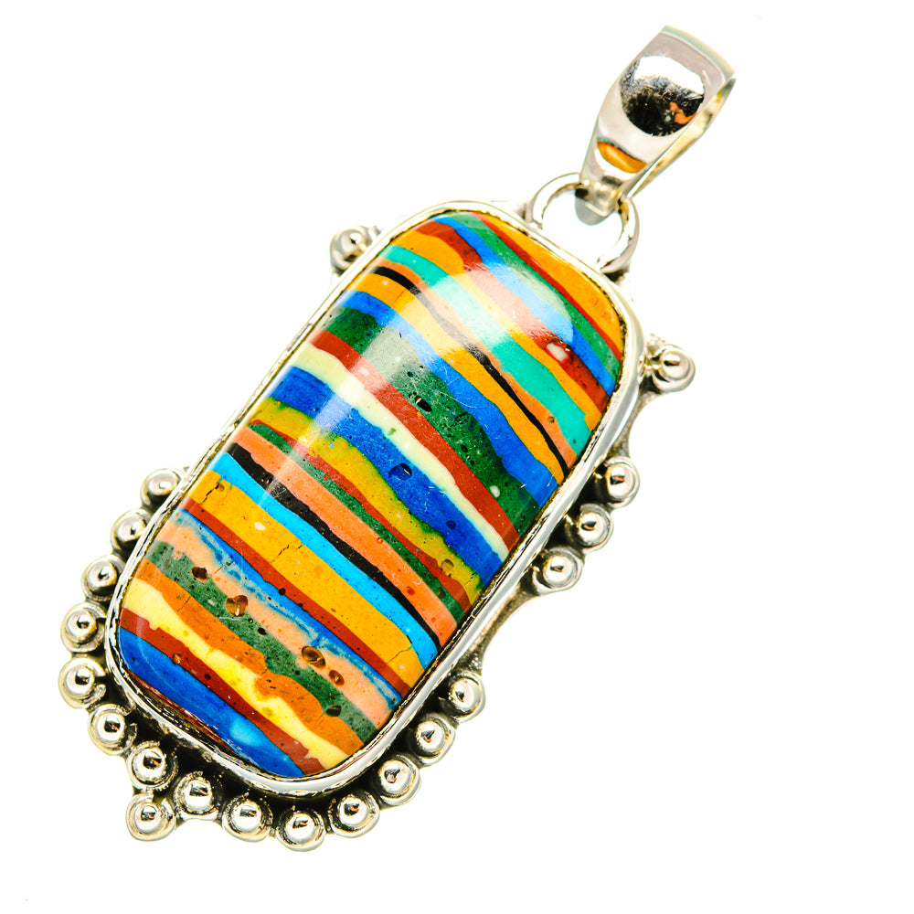Rainbow Calsilica Pendants handcrafted by Anasilvercos - PD6970