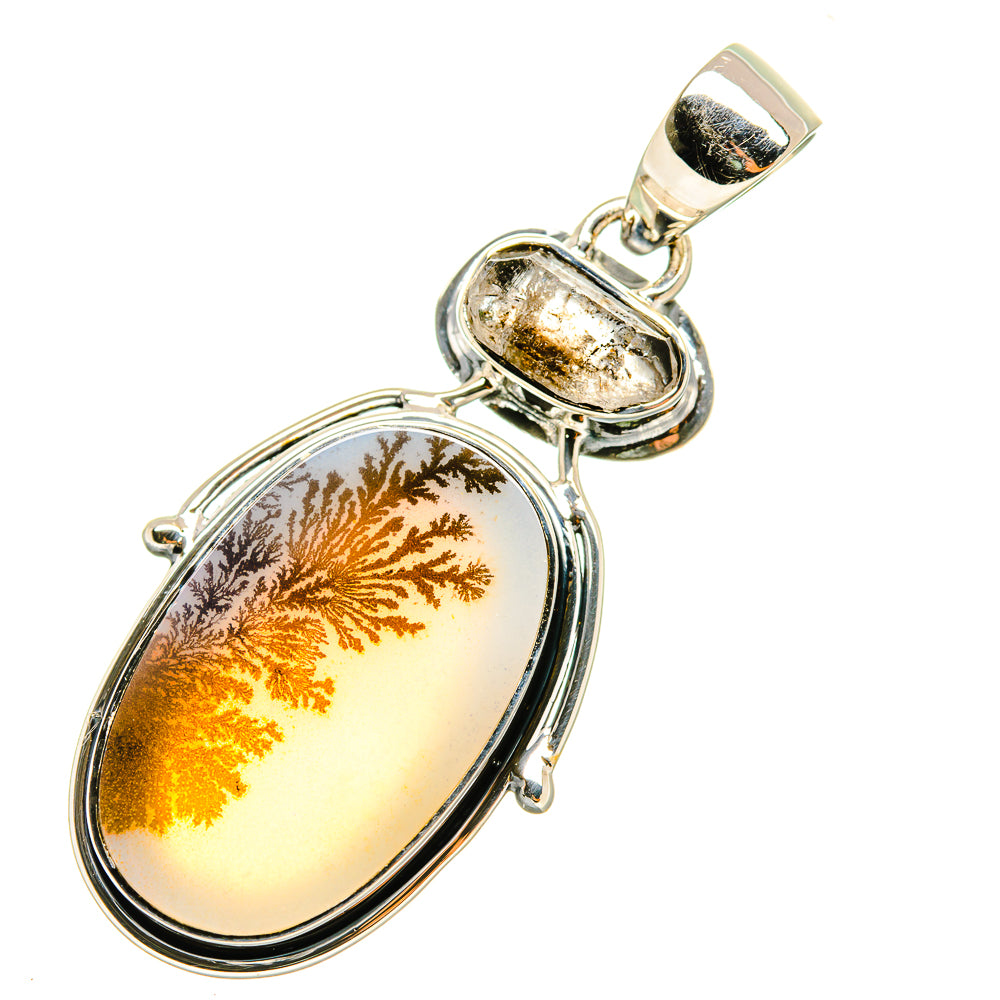 Scenic Dendritic Agate, Herkimer Diamond Pendants handcrafted by Anasilvercos - PD6974