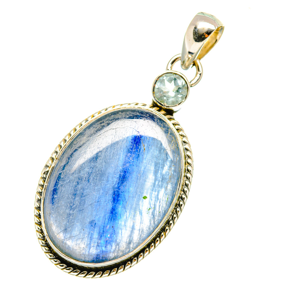 Kyanite, Blue Topaz Pendants handcrafted by Anasilvercos - PD6977