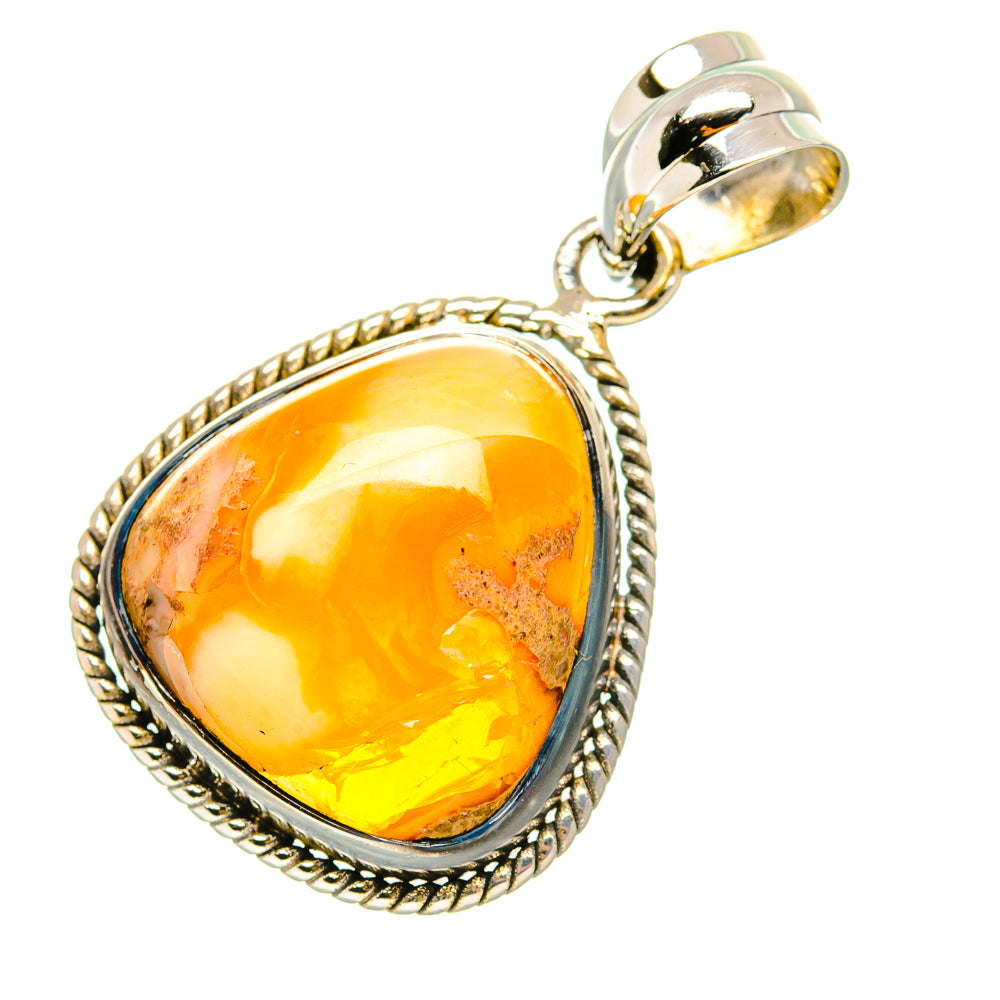 Mexican Fire Opal Pendants handcrafted by Anasilvercos - PD6997