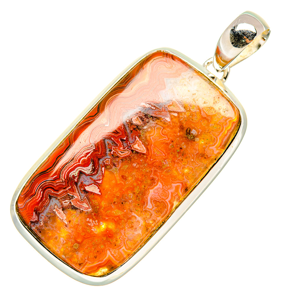 Crazy Lace Agate Pendants handcrafted by Anasilvercos - PD7007